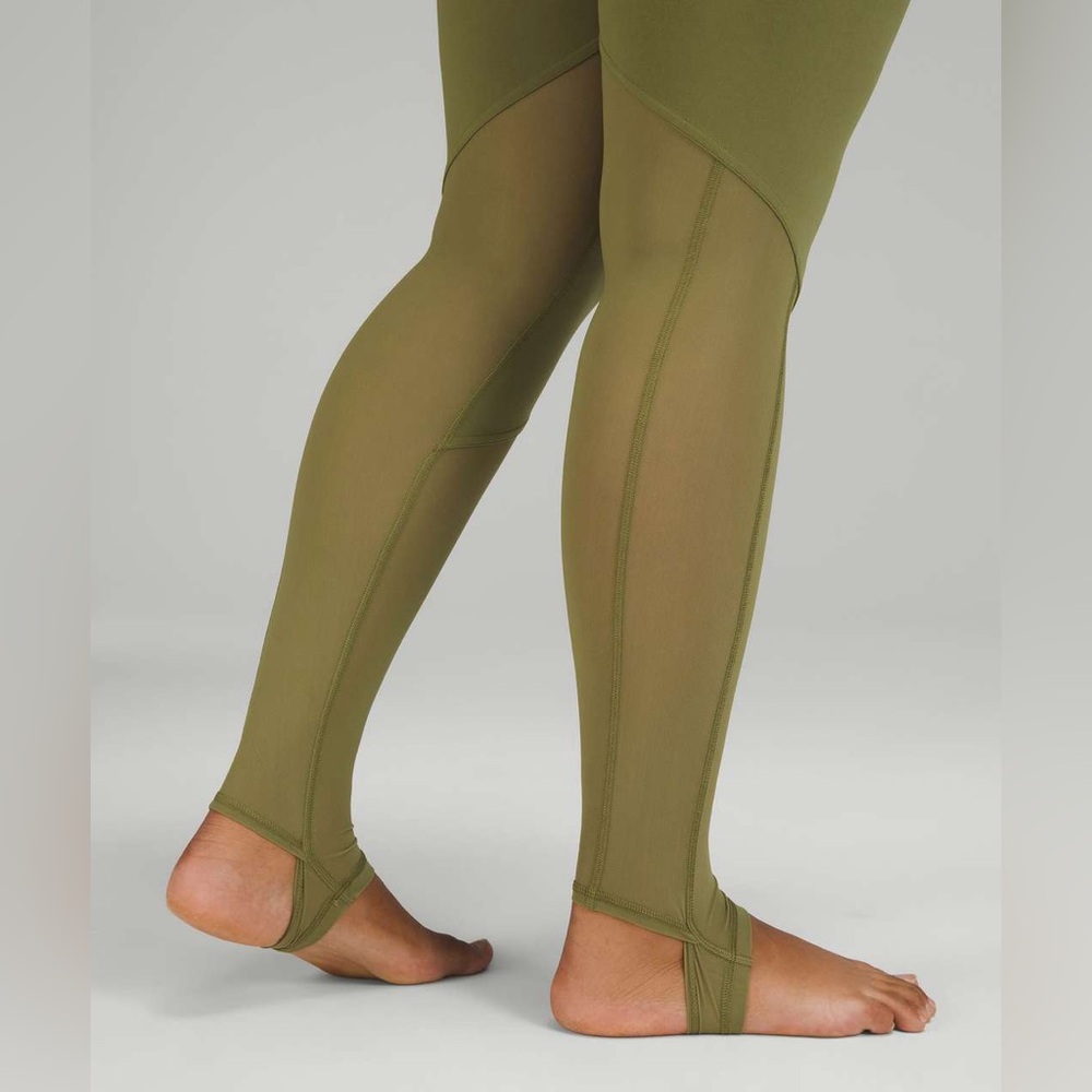 Lululemon•Nulu and Crisscross Mesh Stirrup Tight•Bronze Green•LIKE NEW•Sz 4 - Picture 4 of 16
